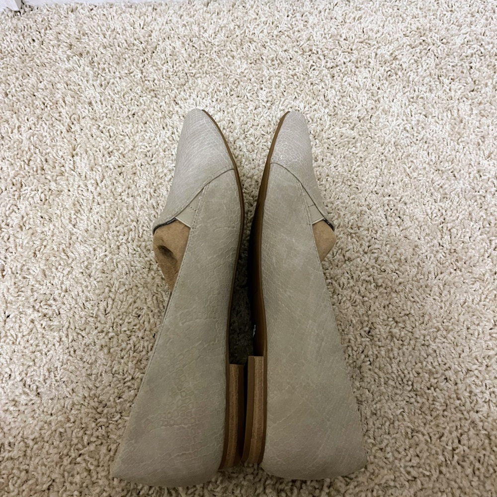 Faux leather flats